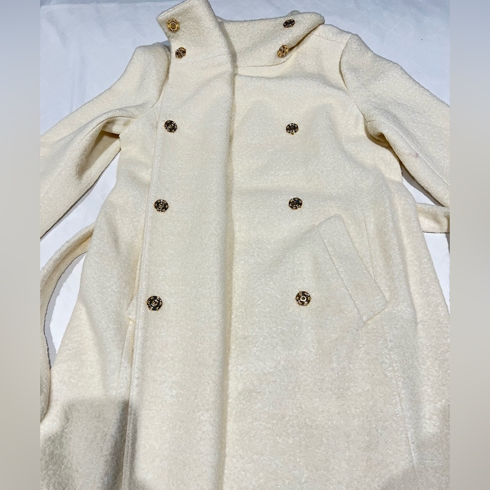 Ann Taylor Belted Funnel Neck Coat L - Picture 8 of 14